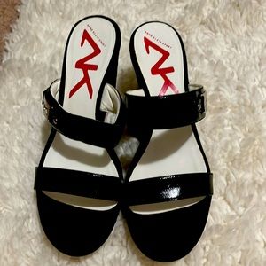 Anne Klein sport black wedge sandles